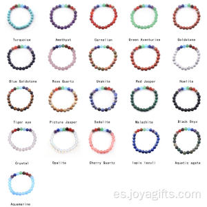 2016 Moda Urbana 7Chakra Piedra 8mm Tipo Material Granos sueltos Pulsera de Streth